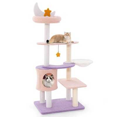Tangkula Cat Tree Cats Multi-level Cat Tower w/ Sisal Covered Scratching Posts Hammock