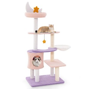 Tangkula Cat Tree Cats Multi-level Cat Tower w/ Sisal Covered Scratching Posts Hammock - 1 of 4