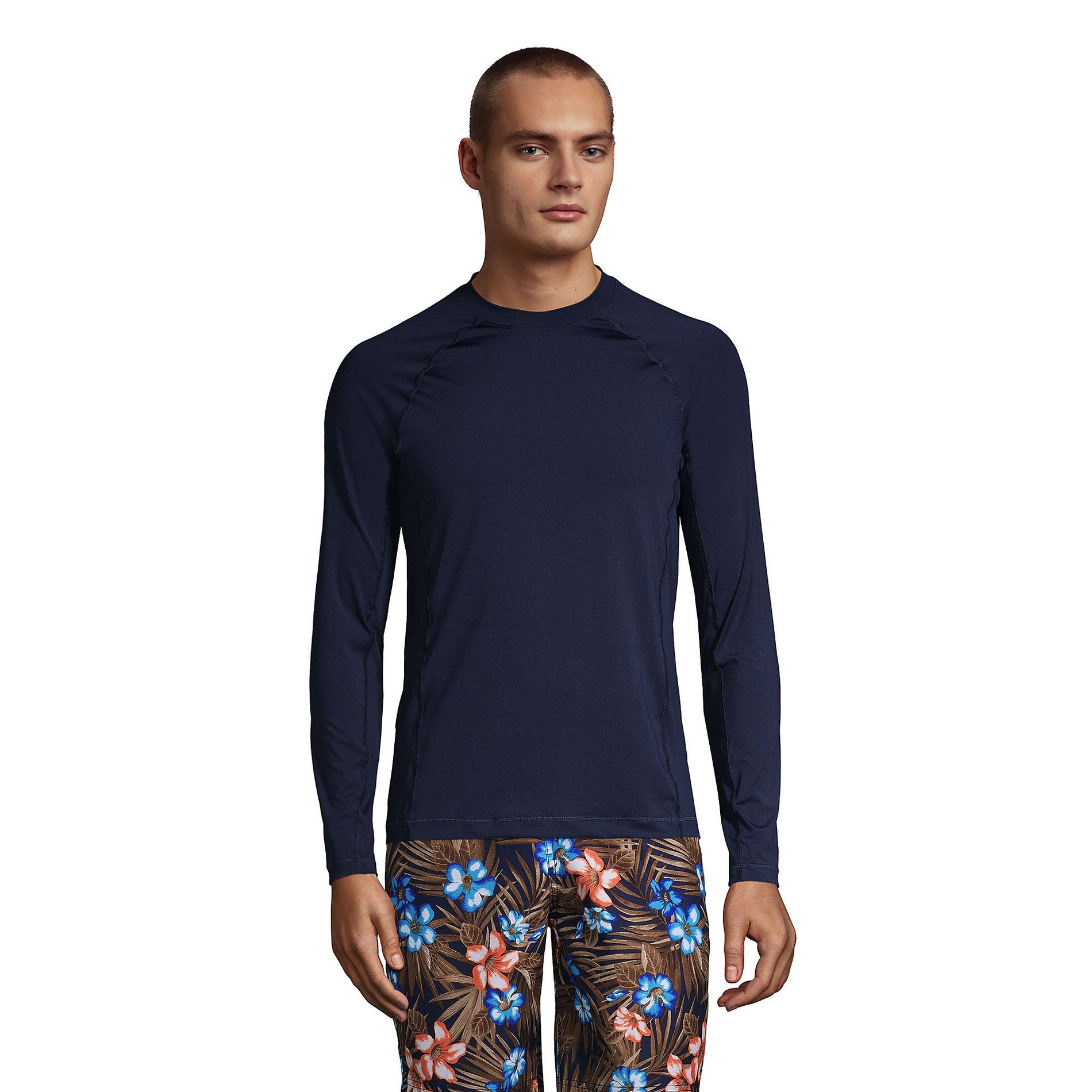 Lands' End Men's Long Sleeve Swim Tee Rash Guard