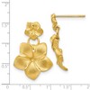 Black Bow Jewelry Double Satin Plumeria Dangle Post Earrings in 14k Yellow Gold - 4 of 4