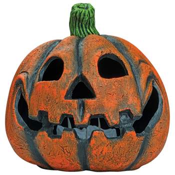 Ghoulish Funny Pumpkin Jack-O'-Lantern Halloween Decoration - 9 in - Orange