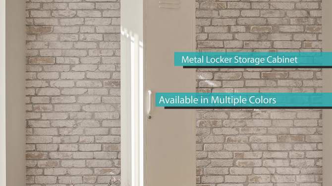 RealRooms Shadwick Single Metal Locker Storage Cabinet, 2 of 9, play video