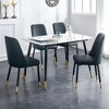 5-Piece Dining Set with Spacious Table and 4 PU Armless Chairs - 2 of 4