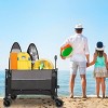 YONWAY Heavy-Duty Folding Wagon Cart with 480lbs Capacity All-Terrain Wheels,Side Pockets, Brakes & Drink Holders for Camping,Beach - 2 of 4