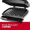 George Foreman GR340FBX 4-Serving Classic Plate Electric Indoor Grill and Panini Press, Black - 2 of 4