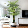 Faux Palm Tree with White Base, Tall Potted Artificial Palm Tree Plant Fake Tropical Plant for Living Room Decor Plants Indoor Outdoor - 4 of 4
