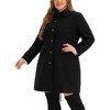 Agnes Orinda Women's Plus Size Winter Single Breasted Back Split with Pockets Long Overcoats - 2 of 4