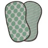 Bacati - Ikat Mint/Gray Dots/Stripes Muslin 4 pc set of Bibs & Burp Cloths Set - 3 of 4