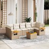 vidaXL 8 Piece Patio Sofa Set with Cushions Beige Poly Rattan - Beige and Cream - 2 of 4