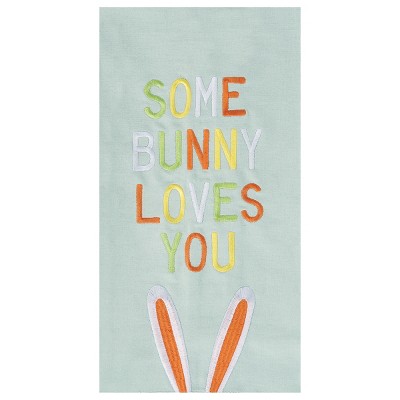 C&F Home Some Bunny Loves You Embroidered Cotton Woven Kitchen Towel