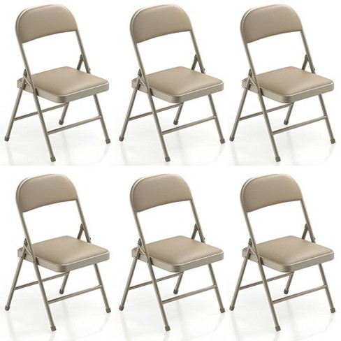 SUGIFT Set of 6 Folding Chairs Metal Frame with Padded Seats - image 1 of 4