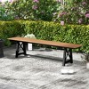 Costway 1/2 PCS Patio 72 " Extra Long Bench Outdoor Long Chair for 4 Weatherproof HDPE Seat Brown - 2 of 4