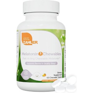 Zahler Melatonin Chewables , Supports Restful & Quality Sleep, Kosher Dietary Supplement, Orange Flavor - 60 Chewable Tablets - 1 of 4