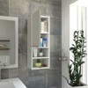 SEVOBAL Bathroom Storage Cabinets Multi-Functional Storage Cabinet, Dual Interior Shelves and Dual Open Shelves for Bathroom, White, 36.2"*15.7"*5.1" - 2 of 4