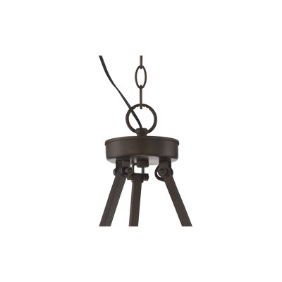 Rustic Bronze Wagon Wheel 26'' Wide Chandelier with Clear Glass Shades