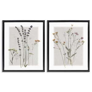 Stupell Industries Delicate Wildflower Herb Sprigs 2pc Floating Frame Art Set - 1 of 4