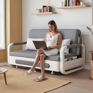 Gaoyangjiaju 3-in-1 Multifunctional Sofa Bed with Wooden Storage Cabinet - 1 of 4