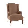 Ultimate Stretch Suede Chair Slipcover Luggage - Sure Fit: Form Fit, Polyester & Spandex, Indoor Use - 2 of 2