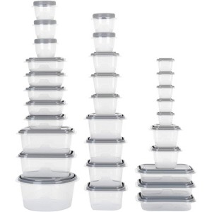 GoodCook EveryWare 60-Piece BPA-Free Plastic Food Storage Container Set, Clear/Grey,Clear - 1 of 4