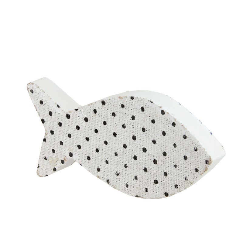 Northlight 10” Cape Cod Inspired Table Top White and Black Polka Dot Fish Decoration, 2 of 4
