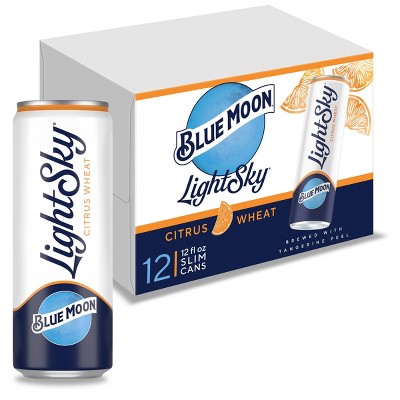 Blue Moon Light Sky Citrus Wheat Beer - 12pk/12 fl oz Slim Cans