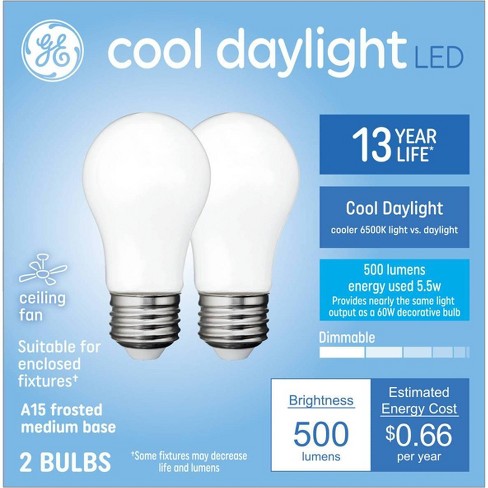 GE Cool Daylight 40-Watt EQ A15 Daylight Medium Base (E-26