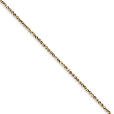 Black Bow Jewelry 1.15mm 18k Yellow Gold Diamond Cut Cable Chain Necklace