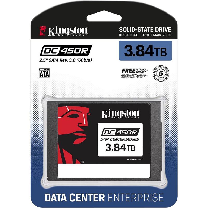 Kingston DC450R 3.84 TB Solid State Drive - 2.5" Internal - SATA (SATA/600) - Read Intensive - 560 MB/s Maximum Read Transfer Rate, 3 of 4
