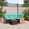 vidaXL 5 Piece Patio Sofa Set with Cushions Black Poly Rattan - 2 of 4