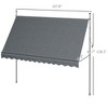 Aghana Digitals Dark Gray Manual Retractable Patio Awning, 11.5'x4', UV Resistant, Non-Screw - 2 of 4
