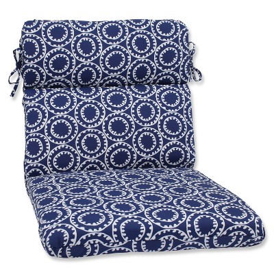 Pillow Perfect Ring a Bell Outdoor Rounded Edge Chair Cushion - Blue