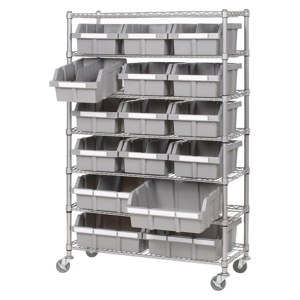 UPC 017641165104 product image for Seville 7-Shelf Commercial Bin Rack System - Silver | upcitemdb.com