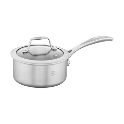 Alpine Cuisine Sauce Pan Stainless steel 3Qt Belly Shape with Glass Li