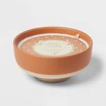 13oz Footed Textured Ceramic Dish with Dustcover Honey Oatmilk & Almond Orange - Threshold™