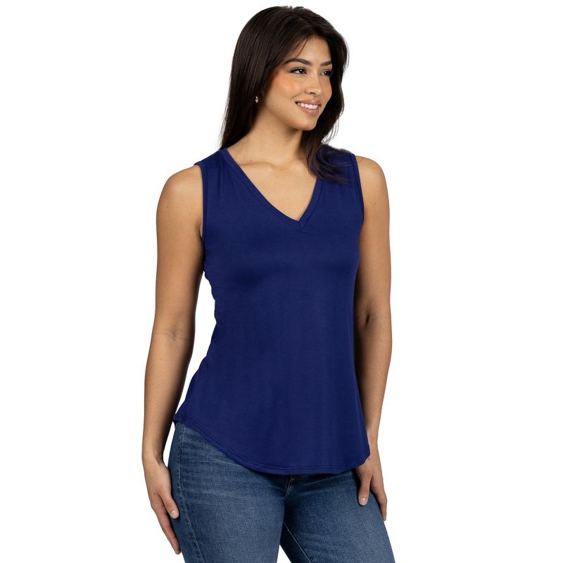 24seven Comfort Apparel V Neck Tunic Tank Top with Round Hemline, 2 of 6