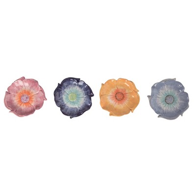 Transpac Ceramic Floral Spoon Rest Set of 4 Spring Home Decorations