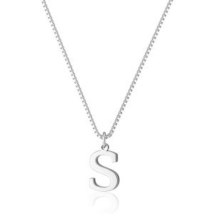 Personalized Initial Choker Gold Plated Dainty Letter Pendant Necklace Gift Silver-S - 1 of 4