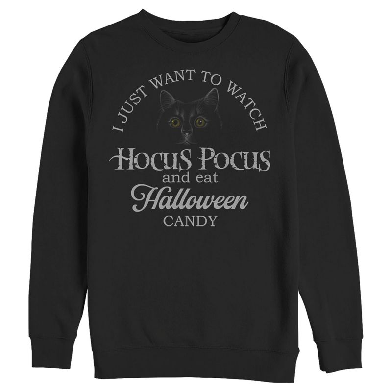 Men's Disney Hocus Pocus Just Want to Eat Halloween Candy Sweatshirt, 1 of 4
