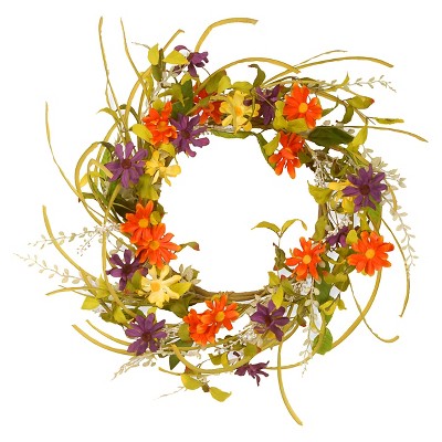 Garden Accents Floral Daisy Wreath (22")