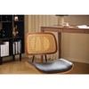Nordlys Cane and Black Faux Leather Adjustable Office Chair Modern Design Style Upholstery Bedroom - 3 of 4
