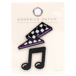 Checkered Lightning Bolt and Music Note Adhesive Patch - Horizon Group - 1 of 4