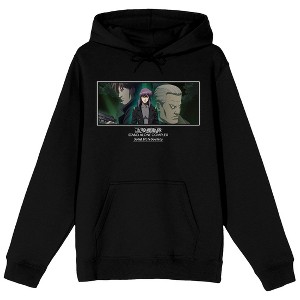 Ghost In The Shell Motoko Togusu & Batou Adult Black Long Sleeve Hooded Sweatshirt - 1 of 4