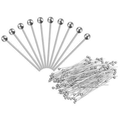 Unique Bargains Brass Silver Plated DIY Craft ewelry Making Ball Head Pins 100 Pcs