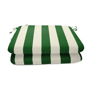 Casual Cushion Stripe Sunbrella Fabric 2-Piece Indoor/Outdoor Seat Pad Cushion - 1 of 4
