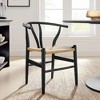 Modway  Amish Wood Rope Dining Room Chair in Black - 29 Inch Tall Solid Elm Wood Accent Armchair - 2 of 4