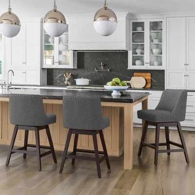 Arceso 26" Swivel Bar Stools with Back  for Home Kitchen Island