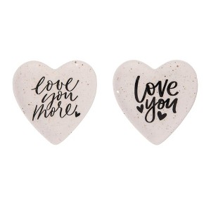 Transpac Ceramic Heart Trinket Dish Set of 2 Home Decorations Valentines - 1 of 1