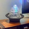 HomeRoots 8" Clear Polyresin Tabletop Fountain With LED - 2 of 4