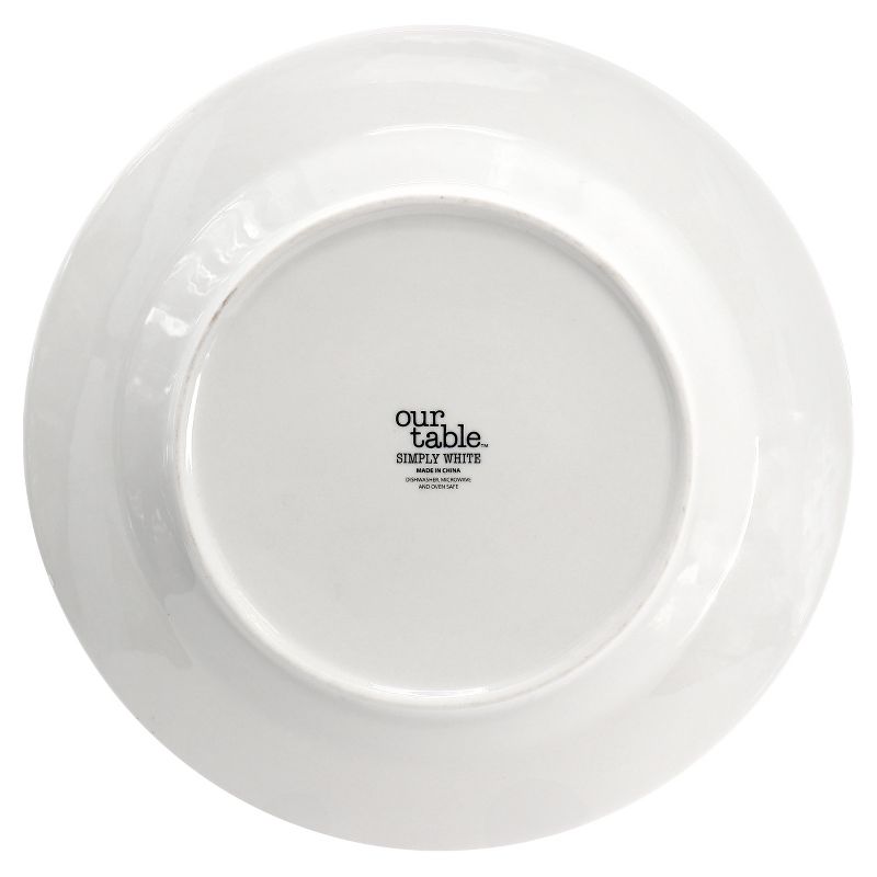 Our Table Simply White 6 Piece 11 Inch Round Porcelain Dinner Plate Set in White, 3 of 6