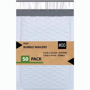 Link Size #00 5"x10" Poly Bubble Mailer Self-Sealing Waterproof Shipping Envelopes Pack Of 25/50/100/250 - 1 of 4